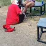 FlipFlop The Clown worshipping dirty and muddy women's boots at the 2018 Gathering of the Juggalos