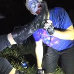 FlipFlop The Clown worshipping dirty and muddy women's feet and boots at the 2018 Gathering of the Juggalos parking lot party