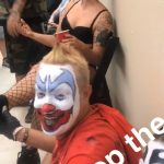 FlipFlop The Clown backstage at the 2017 Gathering of the Juggalos